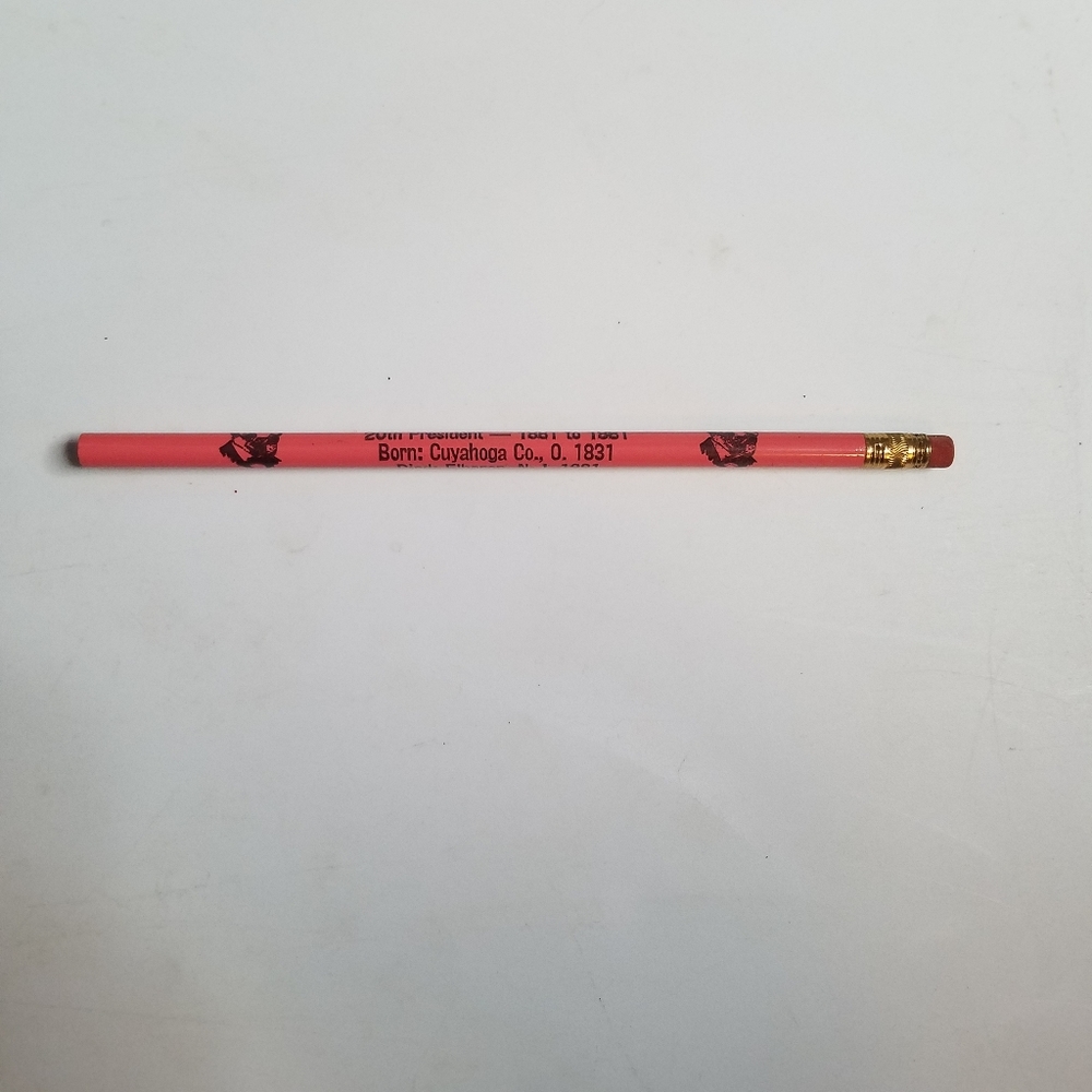 James A Garfield Unused 60's Vintage President Pencil Clorox Pink OA